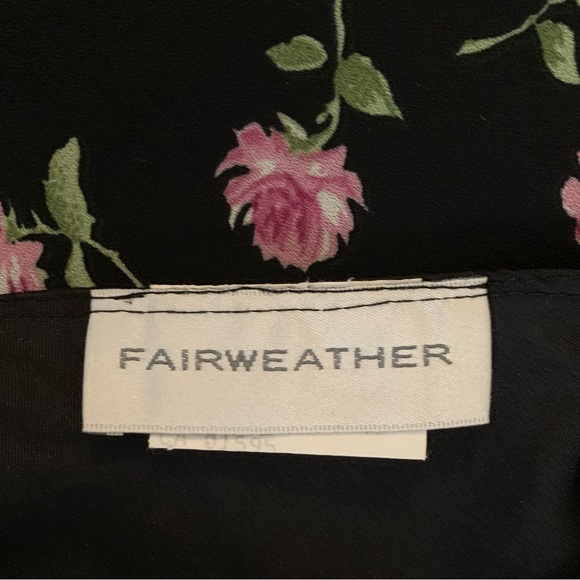 Vintage Fairweather 90's Black Ditzy Floral Print Slip Dress, Size 6 - Picture 9 of 10